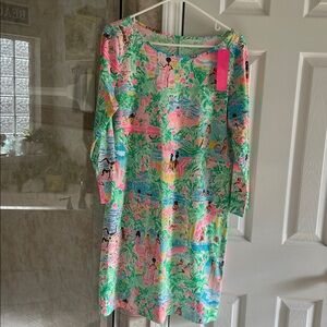 Lilly Pulitzer Pink and Green Tropical Dress